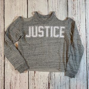 Girls Cold Shoulder Justice Sweatshirt